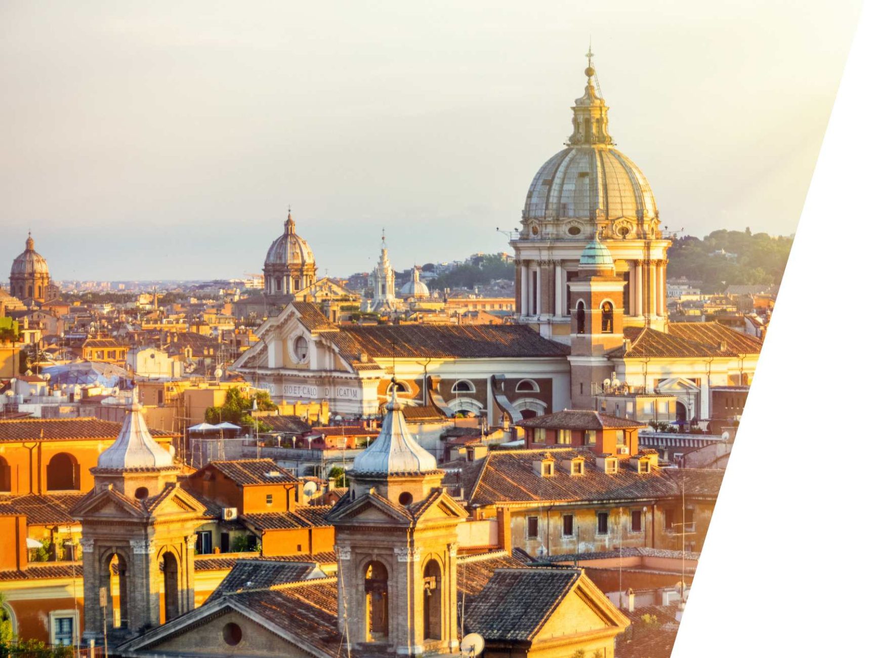 Rome's rooftops at sunset