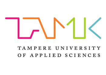 Colorful TAMK logo with the text “Tampere University of Applied Sciences” in black.