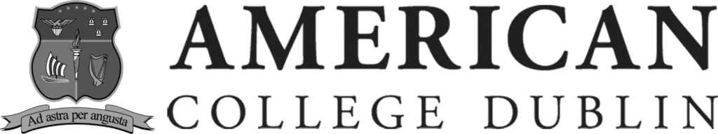 The logo of American College Dublin, with the text "American College Dublin."